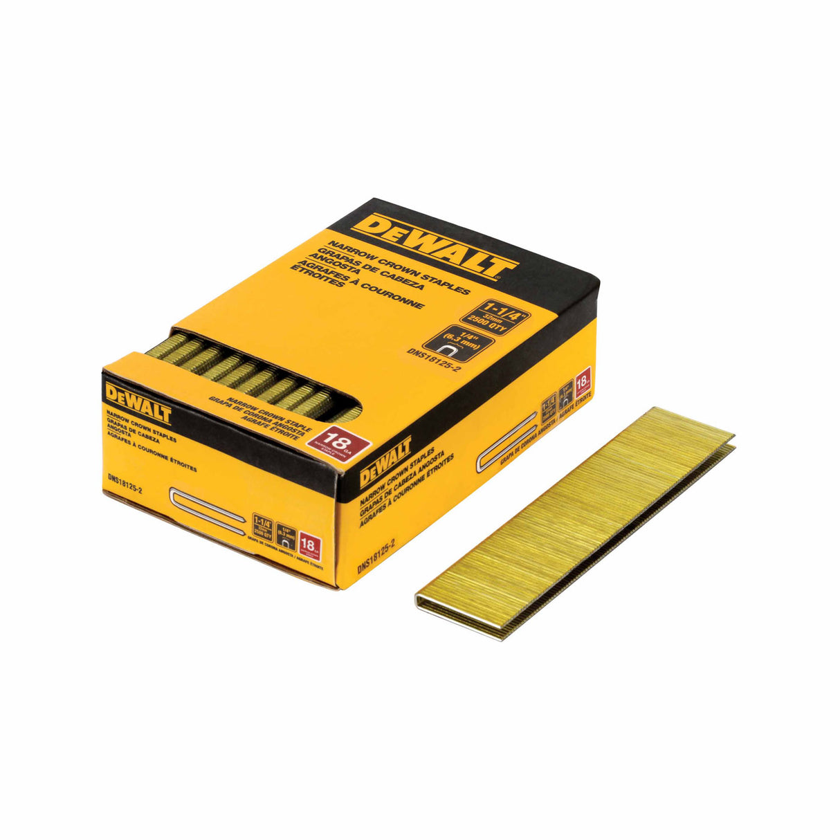 DeWalt DNS18125-2 1/4" x 1-1/4" 18GA Crown Staples