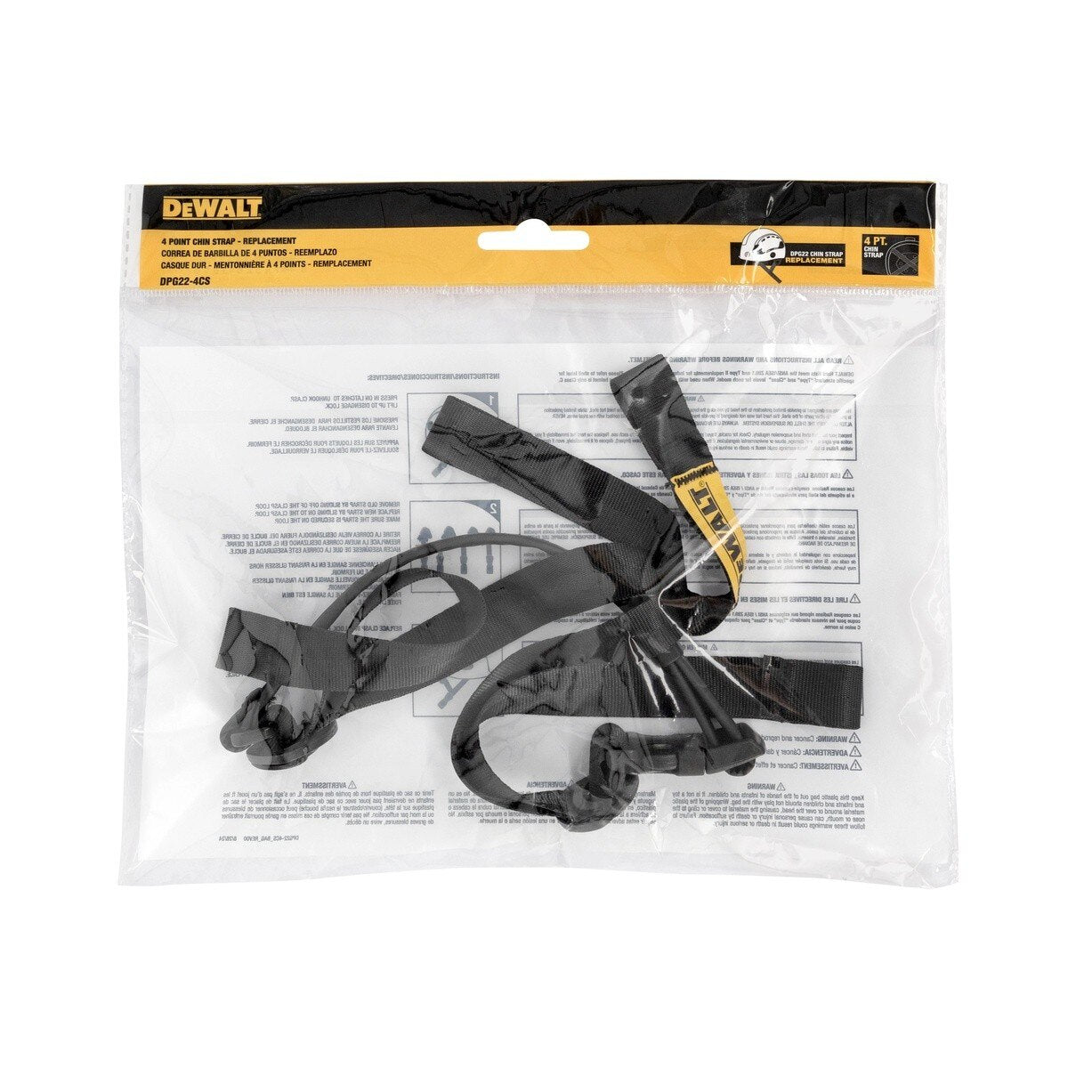 DeWalt DPG22-4CS 0.25 x 8.75 x 10.25" Replacement 4-Point Chin Strap for DPG22 Hard Hat - 4