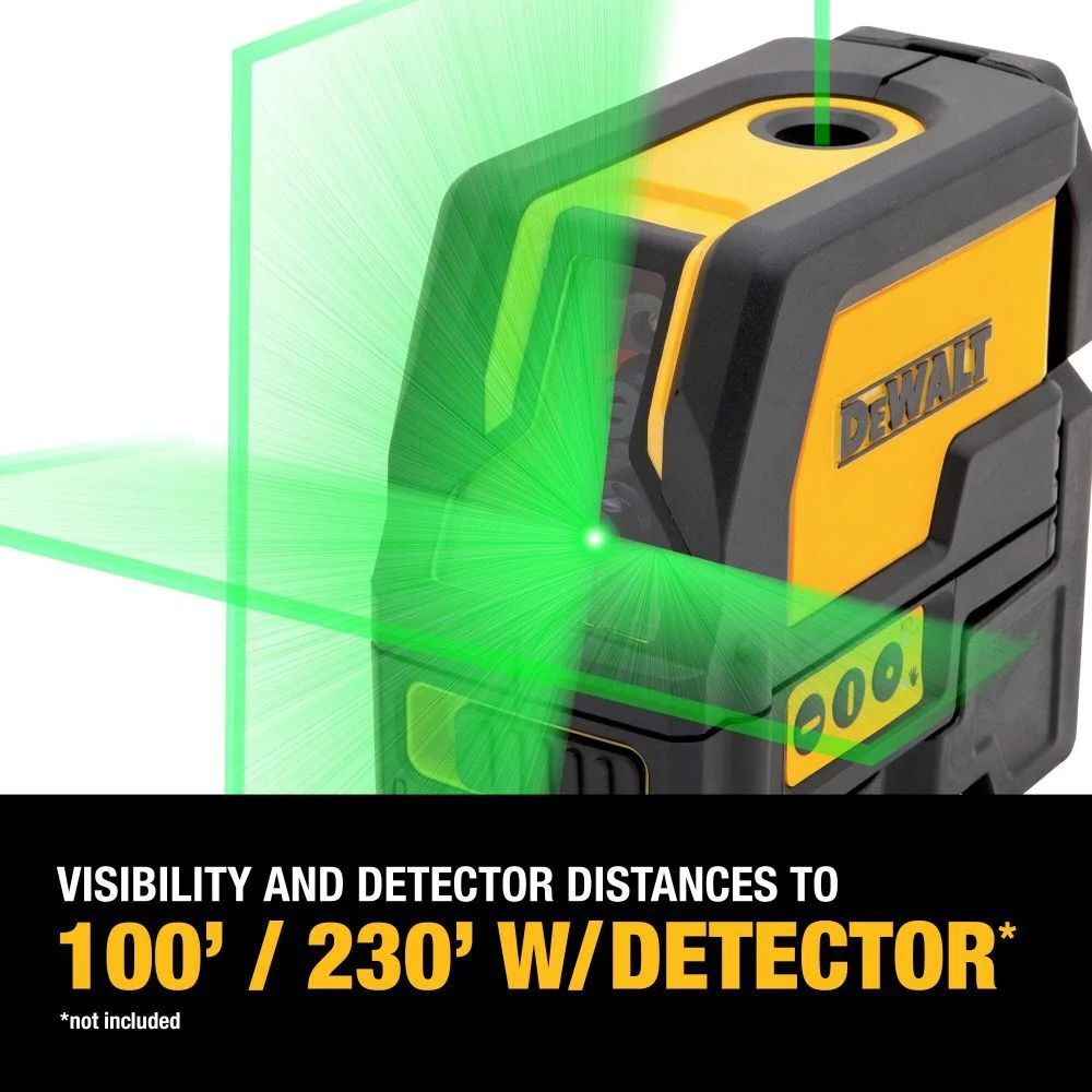 DeWalt DW0822CG Cross Line And Plumb Spots Laser - Green - 2