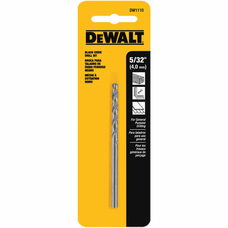 DeWalt DW1110 5/32" Black Oxide Split Point Drill Bit