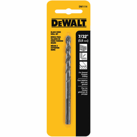 DeWalt DW1114 7/32" Black Oxide Split Point Drill Bit