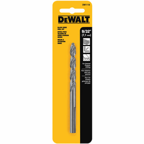 DeWalt DW1118 9/32" Black Oxide Split Point Drill Bit