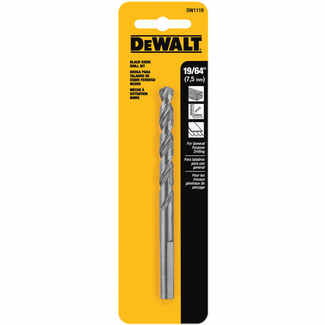 DeWalt DW1119 19/64" Black Oxide Split Point Drill Bit