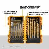 DeWalt DW1361 21-Piece Titanium Nitride Coating Pilot Point Drill Bit Set 1/16" - 1/2" - 2