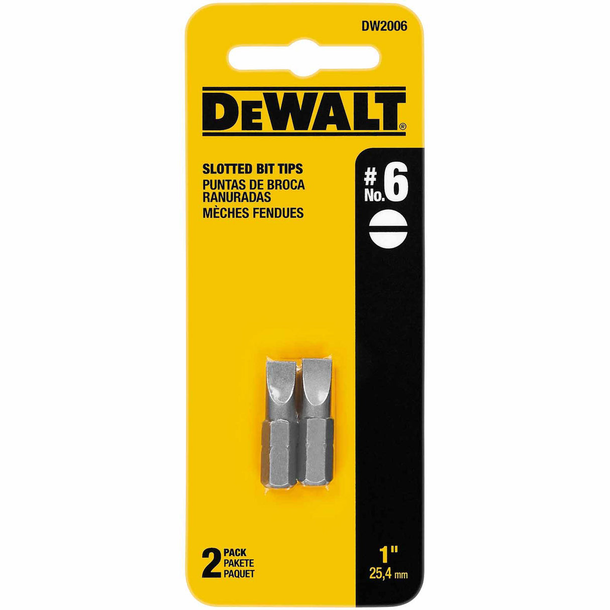 DeWalt DW2006 #6 Slotted 1" Insert Bit Tips