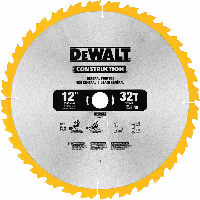 DeWalt DW3123 Series 20 12" 32T General Purpose Saw Blade