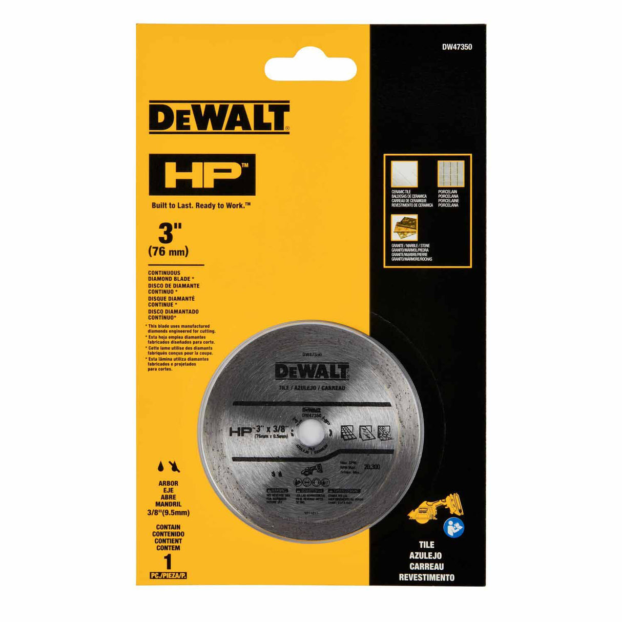 DeWalt DW47350 3" Continuous HP Tile Blade - 2