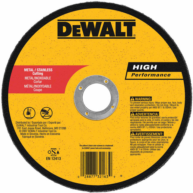 DeWalt DW8065 7" X .045" X 7/8" Metal And Stainless Cutting Wheel