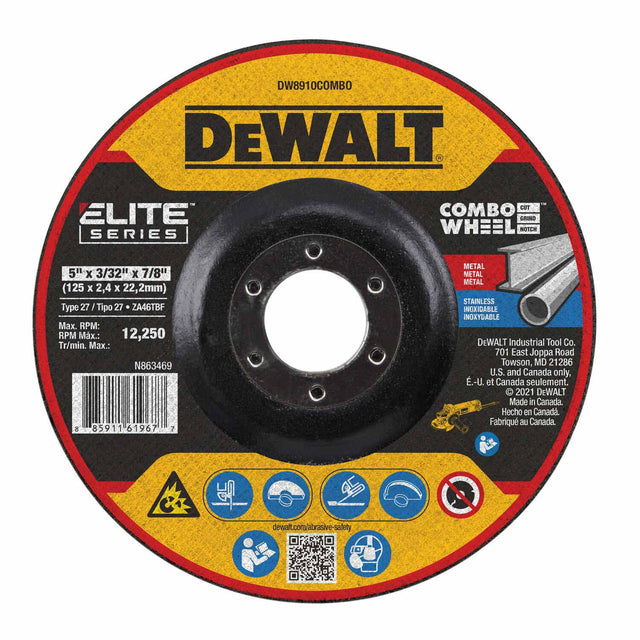 DeWalt DW8910COMBO Elite Series 5 x 3/32 x 7/8 XP T27 Cut & Notch