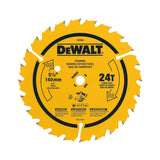 DeWalt DW9066 5-1/2" 24-Tooth Rough Finish Carbide Circular Saw Blade for Wood Cutting
