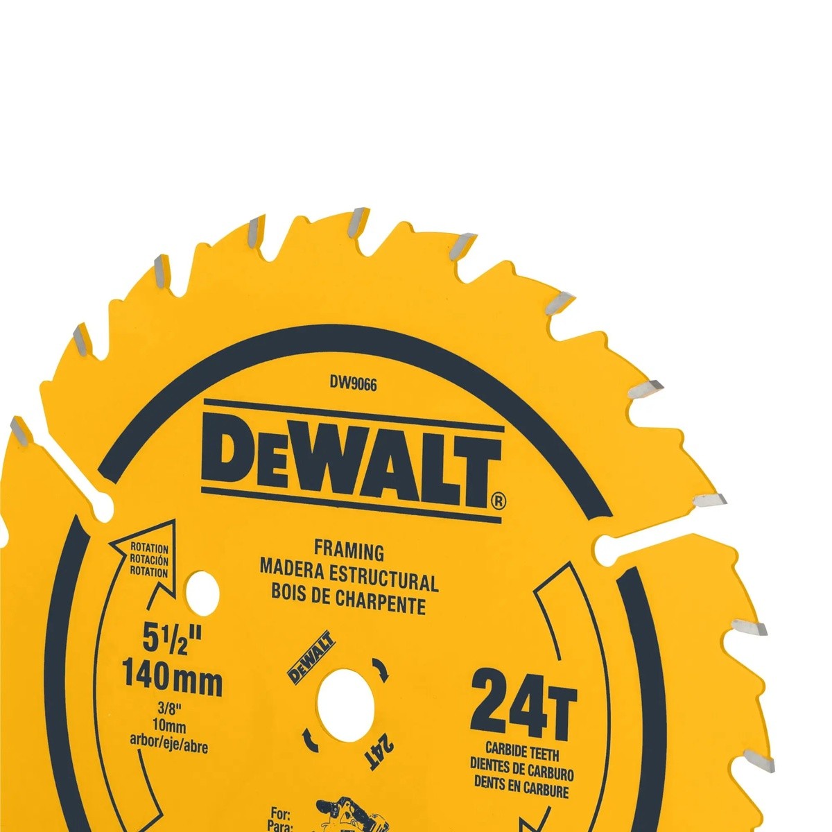DeWalt DW9066 5-1/2" 24-Tooth Rough Finish Carbide Circular Saw Blade for Wood Cutting - 3