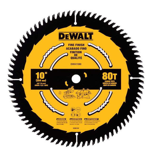 DeWalt DWA11080 10 in. 80T Fine Finish Saw Blade