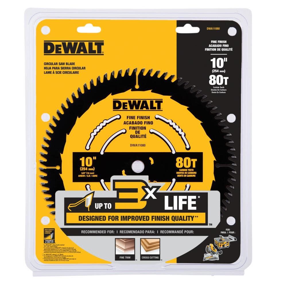 DeWalt DWA11080 10 in. 80T Fine Finish Saw Blade - 2