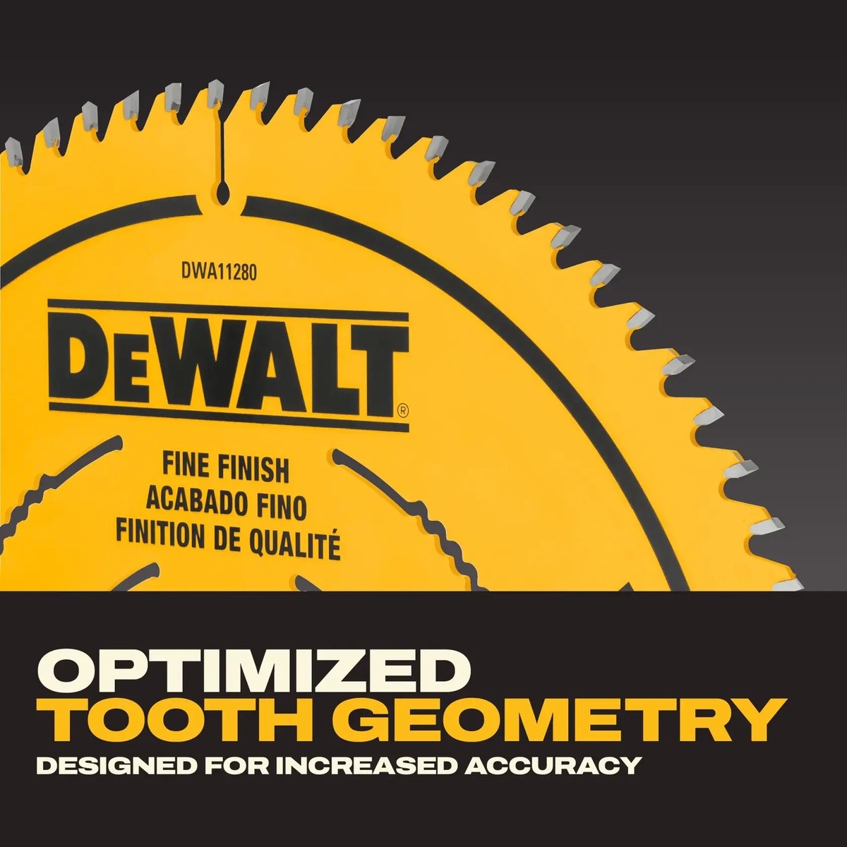 DeWalt DWA11280DT 12" Carbide Circular Saw Blade 80 Tooth Fine Finish 1" Arbor - 3
