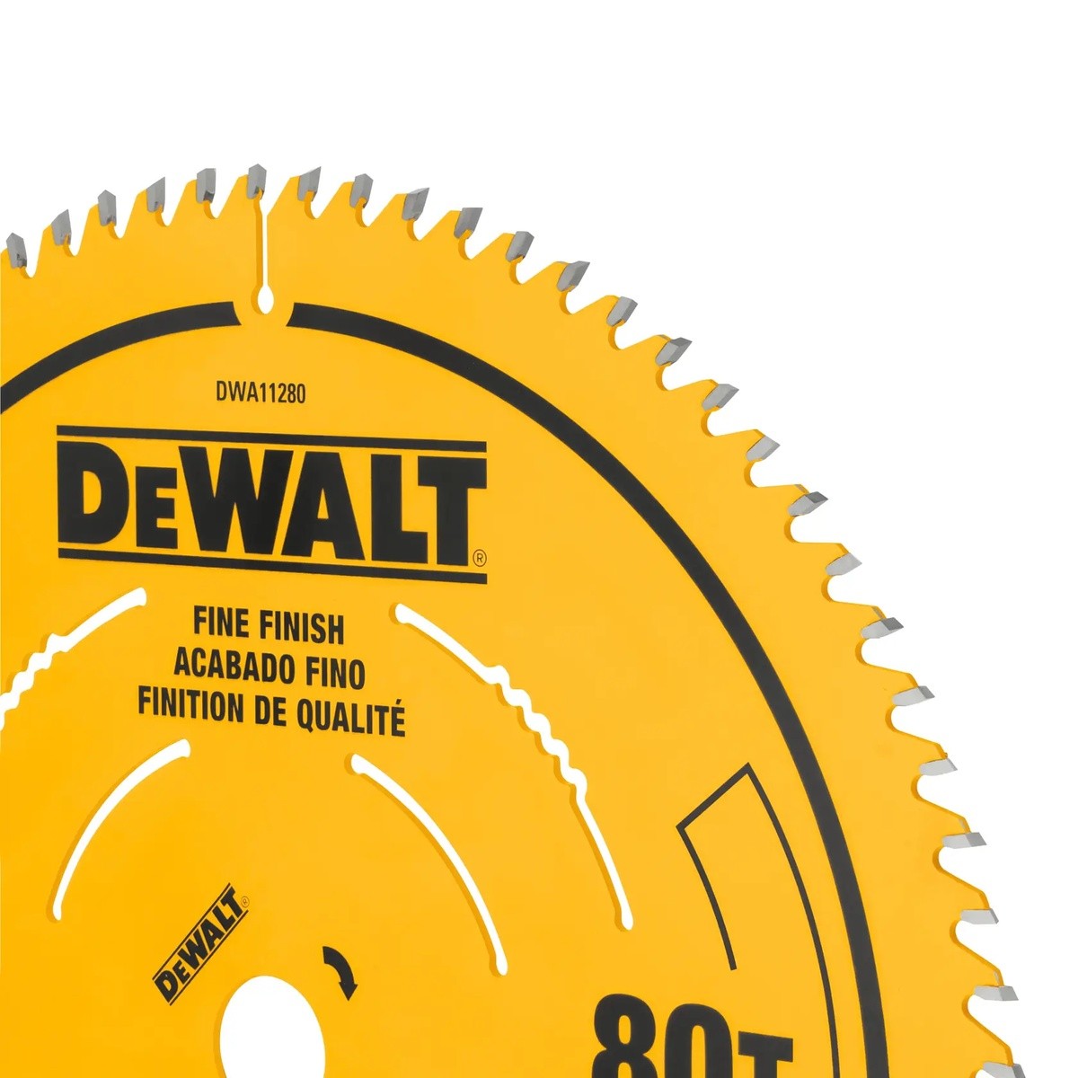 DeWalt DWA11280DT 12" Carbide Circular Saw Blade 80 Tooth Fine Finish 1" Arbor - 4