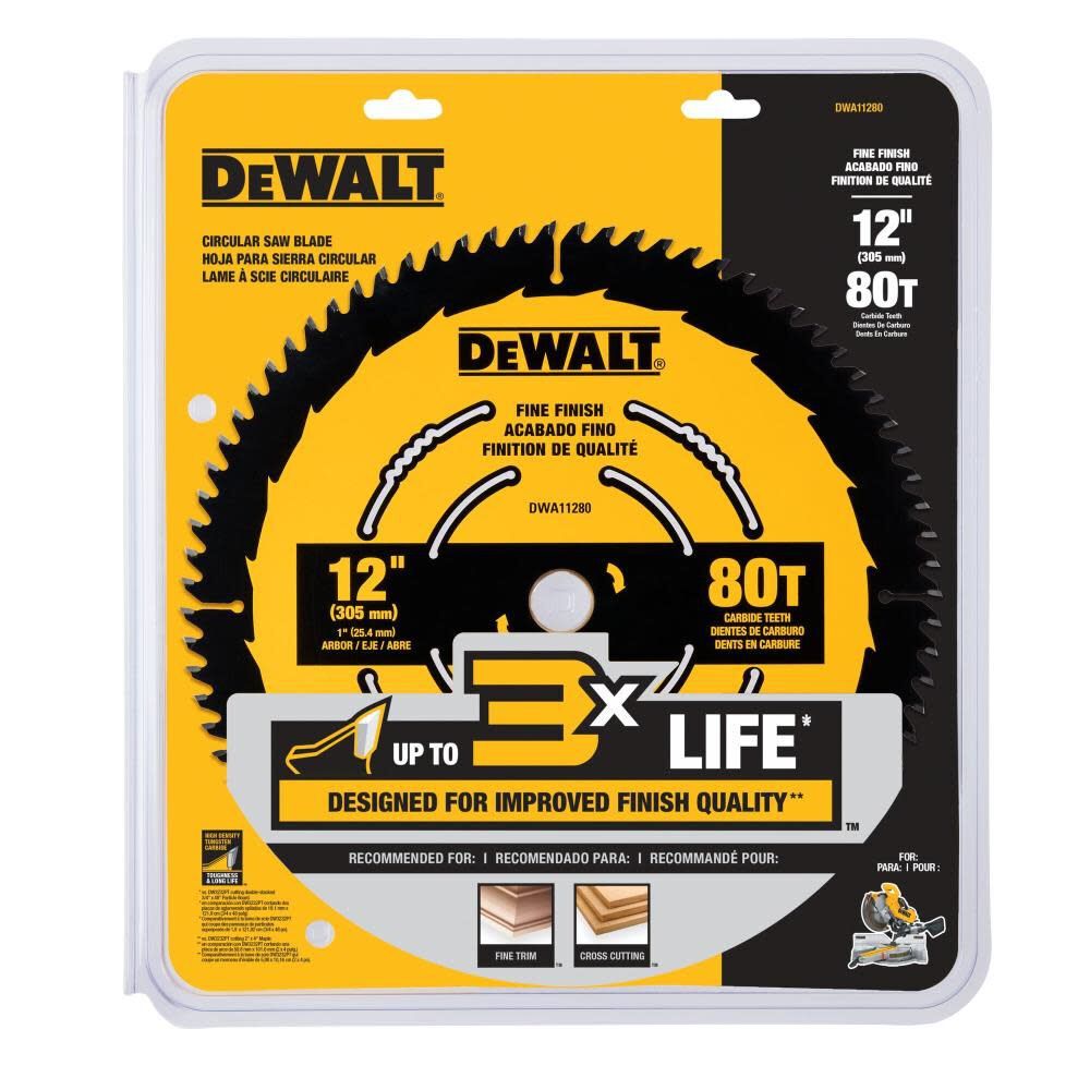 DeWalt DWA11280 12 in. 80T Fine Finish Saw Blade - 2