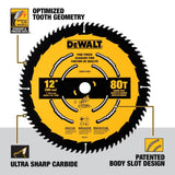 DeWalt DWA11280 12 in. 80T Fine Finish Saw Blade - 3