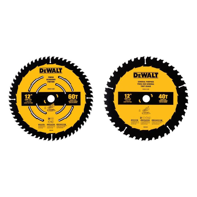 DeWalt DWA112CMB 12 in. 40T/60T General Purpose Combo Pack