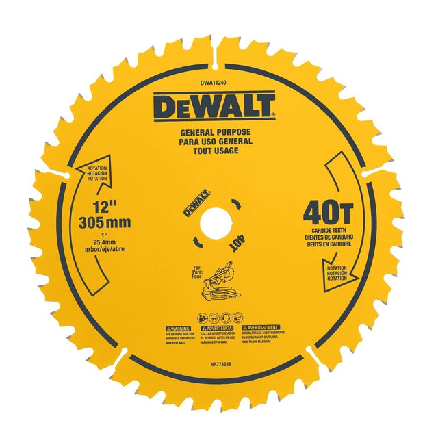 DeWalt DWA124080CMB 12" Carbide Circular Saw Blade Combo Pack 40T and 80T (2 Pack)