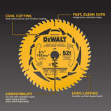 DeWalt DWA261252TS 6-1/2" 52T Laminate and Melamine Track Saw Blade - 4