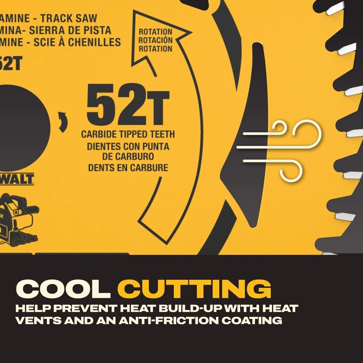 DeWalt DWA261252TS 6-1/2" 52T Laminate and Melamine Track Saw Blade - 7