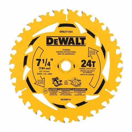 DeWalt DWA271424 7-1/4" 24T Carbide Tipped Framing Circular Saw Blade