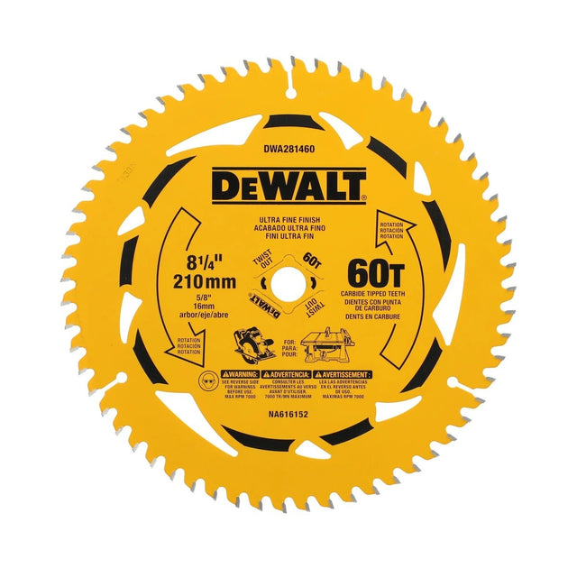 DeWalt DWA281460 8-1/4" 60T Carbide Tipped Circular Saw Blade