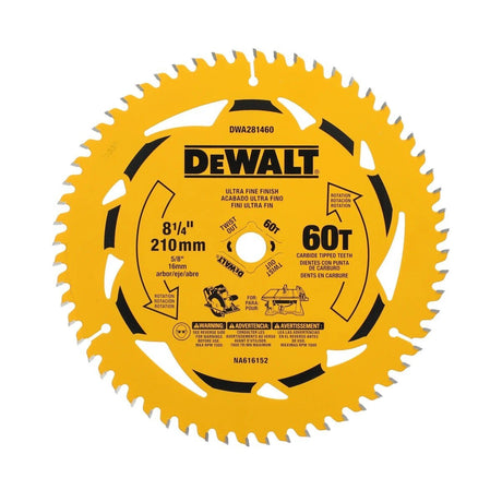 DeWalt DWA281460 8-1/4" 60T Carbide Tipped Circular Saw Blade