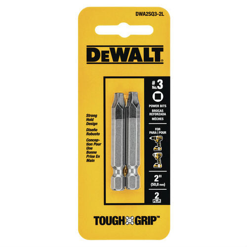 DeWalt DWA2SQ3-2L 2" Square/Robertson #3 Power Bits 2 Pack - 2