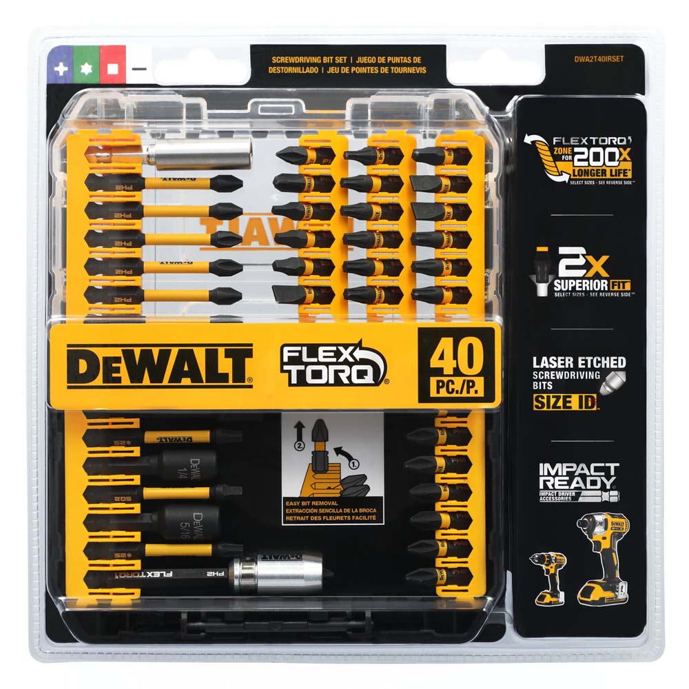 DeWalt DWA2T40IRSET FLEXTORQ Impact Driver Bit Set w/ Case, 40-Pack - 5