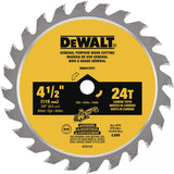 DeWalt DWA412TCT 4-1/2" 24 T Carbide Wood Cutting Circular Saw Blade