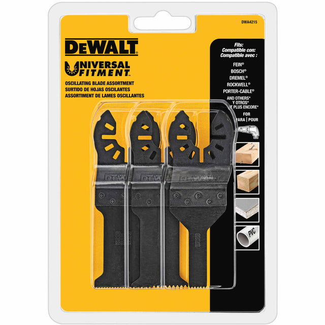 DeWalt DWA4215 3-Pcs Wood Oscillating Blade Set