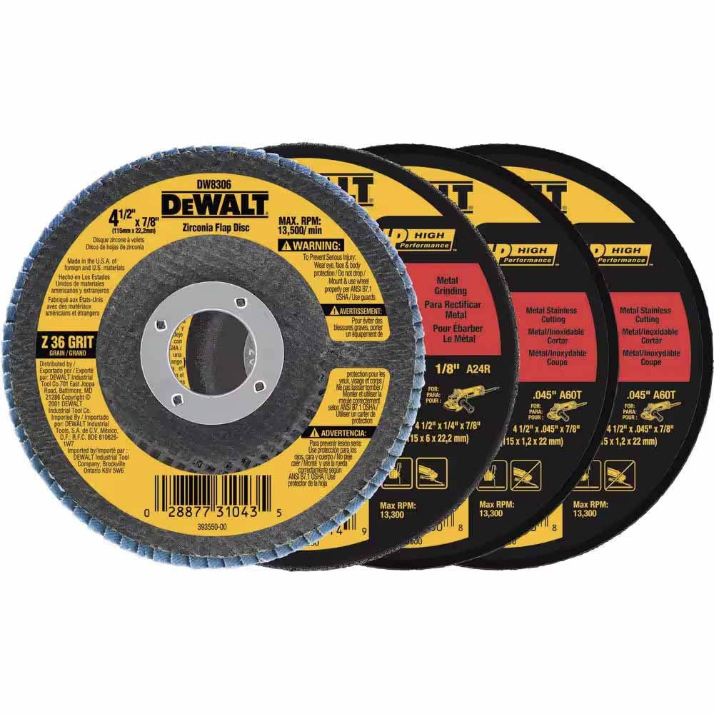 DeWalt DWA454VP Abrasive Wheel Combination Pack (4-Pk)