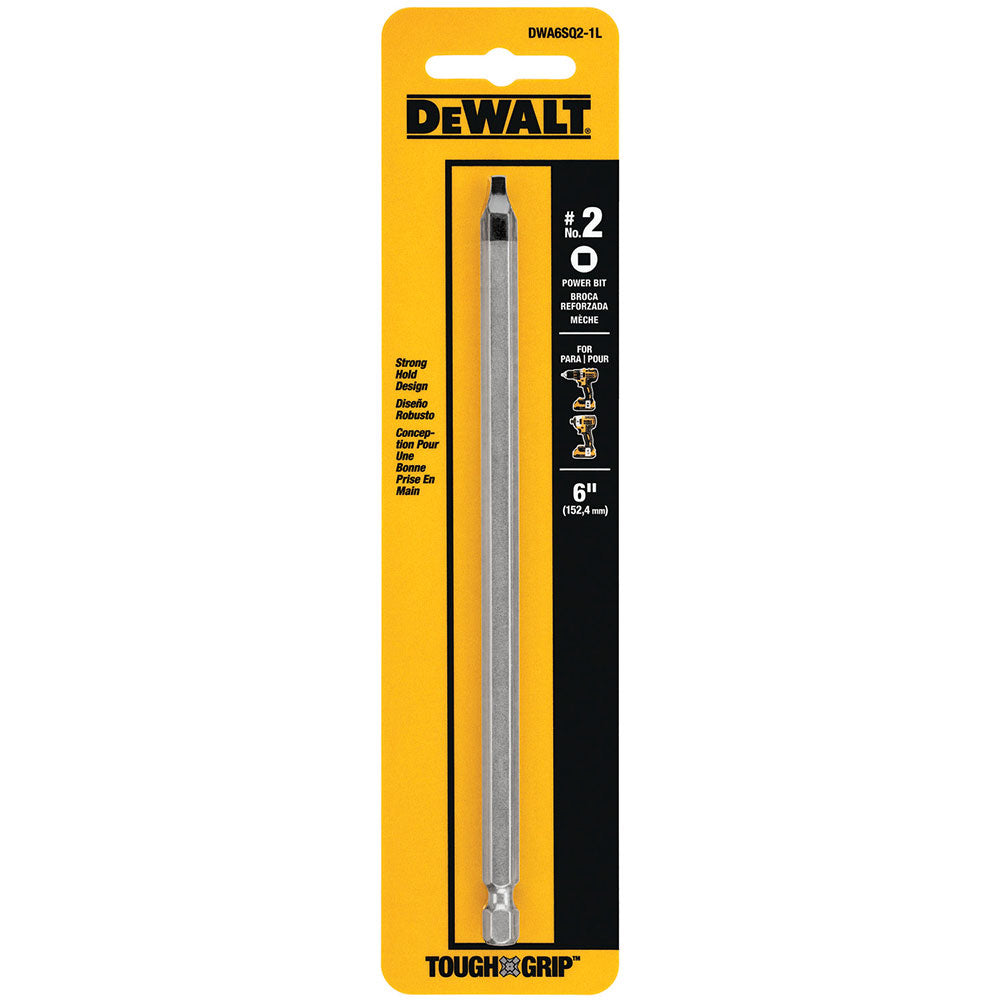 DeWalt DWA6SQ2-1L 6" Square/Robertson #2 Power Bit 1 Pack - 2