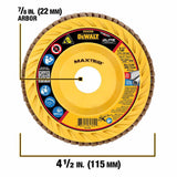 DeWalt DWA8280CTR ELITE SERIES 4-1/2 X 7/8 40G T27 Trimmable Flap Disc - 2