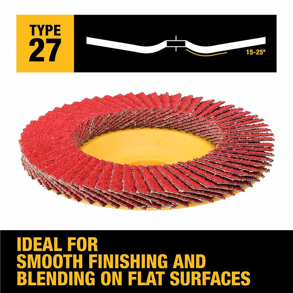 DeWalt DWA8280CTR ELITE SERIES 4-1/2 X 7/8 40G T27 Trimmable Flap Disc - 6