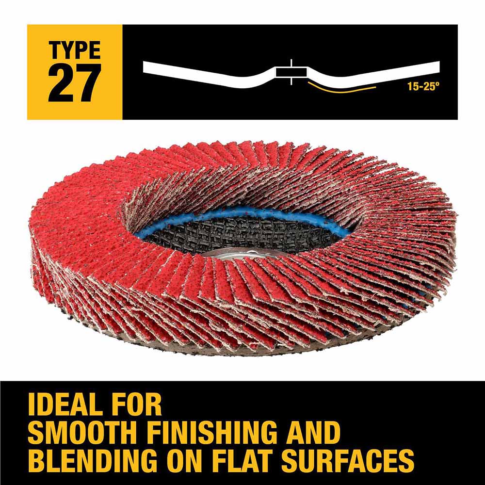 DeWalt DWA8280HRT ELITE SERIES 4-1/2 X 5/8-11 40G T27 High Density Flap Disc - 6