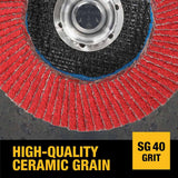 DeWalt DWA8280HRT ELITE SERIES 4-1/2 X 5/8-11 40G T27 High Density Flap Disc - 7