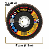 DeWalt DWA8280 ELITE SERIES 4-1/2 X 7/8 40G T29 Flap Disc - 2