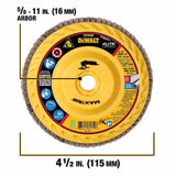 DeWalt DWA8281HCTR Elite Series , 4-1/2" x 5/8-11 60 Grit T27 Maxtrim Trimmable Flap Disc - 2