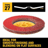 DeWalt DWA8281HCTR Elite Series , 4-1/2" x 5/8-11 60 Grit T27 Maxtrim Trimmable Flap Disc - 6