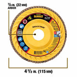 DeWalt DWA8282CTR ELITE SERIES 4-1/2 X 7/8 80G T27 Trimmable Flap Disc - 2