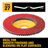 DeWalt DWA8282CTR ELITE SERIES 4-1/2 X 7/8 80G T27 Trimmable Flap Disc - 6