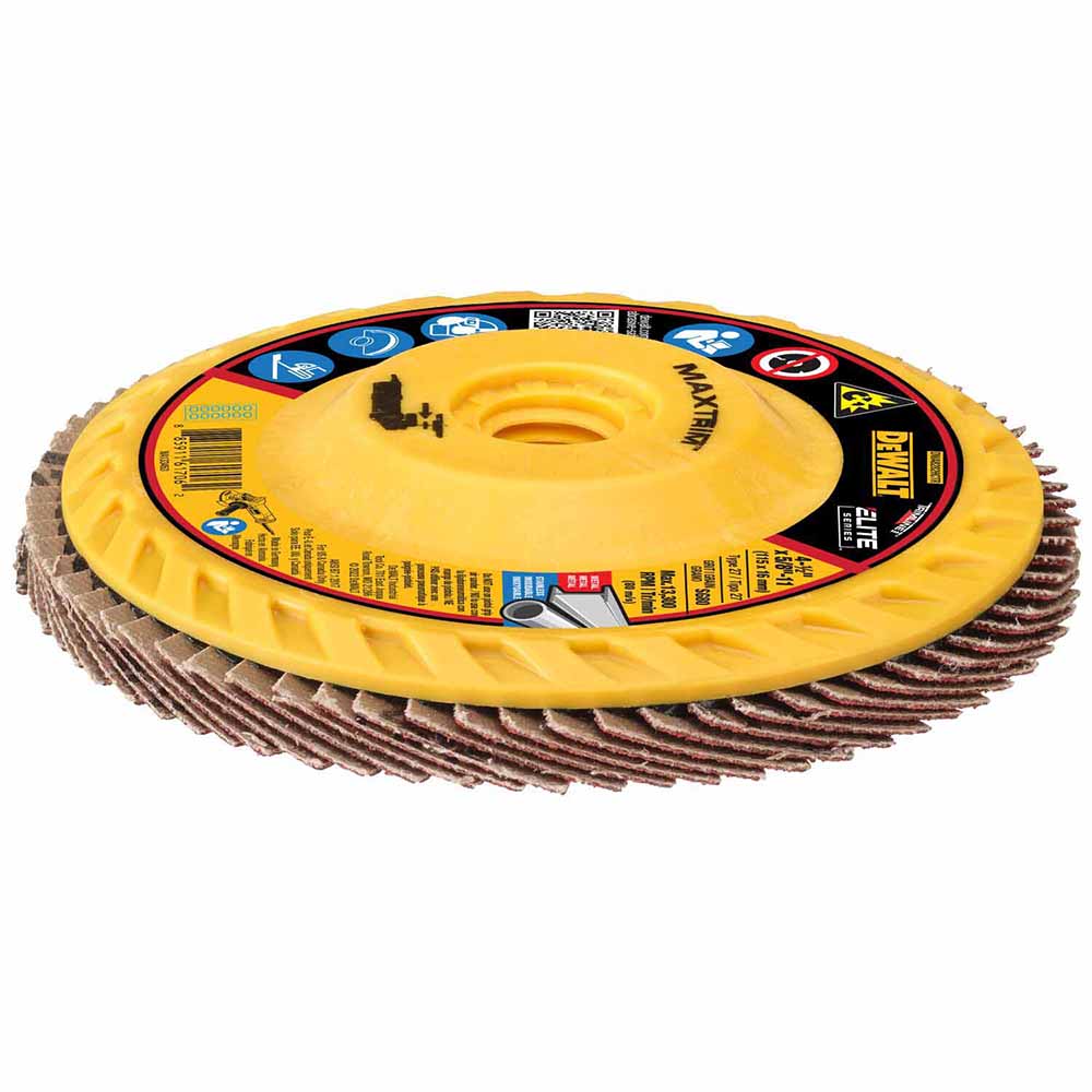 DeWalt DWA8282HCTR ELITE SERIES 4-1/2X5/8-11IN 80G T27 Trimmable Flap Disc - 4