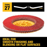 DeWalt DWA8282HCTR ELITE SERIES 4-1/2X5/8-11IN 80G T27 Trimmable Flap Disc - 6