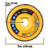 DeWalt DWA8283CTR ELITE SERIES 5 X 7/8 40G T27 Trimmable Flap Disc - 2