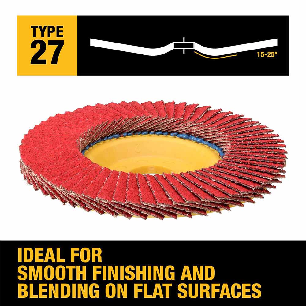 DeWalt DWA8283CTR ELITE SERIES 5 X 7/8 40G T27 Trimmable Flap Disc - 6