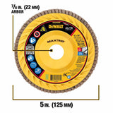 DeWalt DWA8284CTR ELITE SERIES 5 X 7/8 60G T27 Trimmable Flap Disc - 2