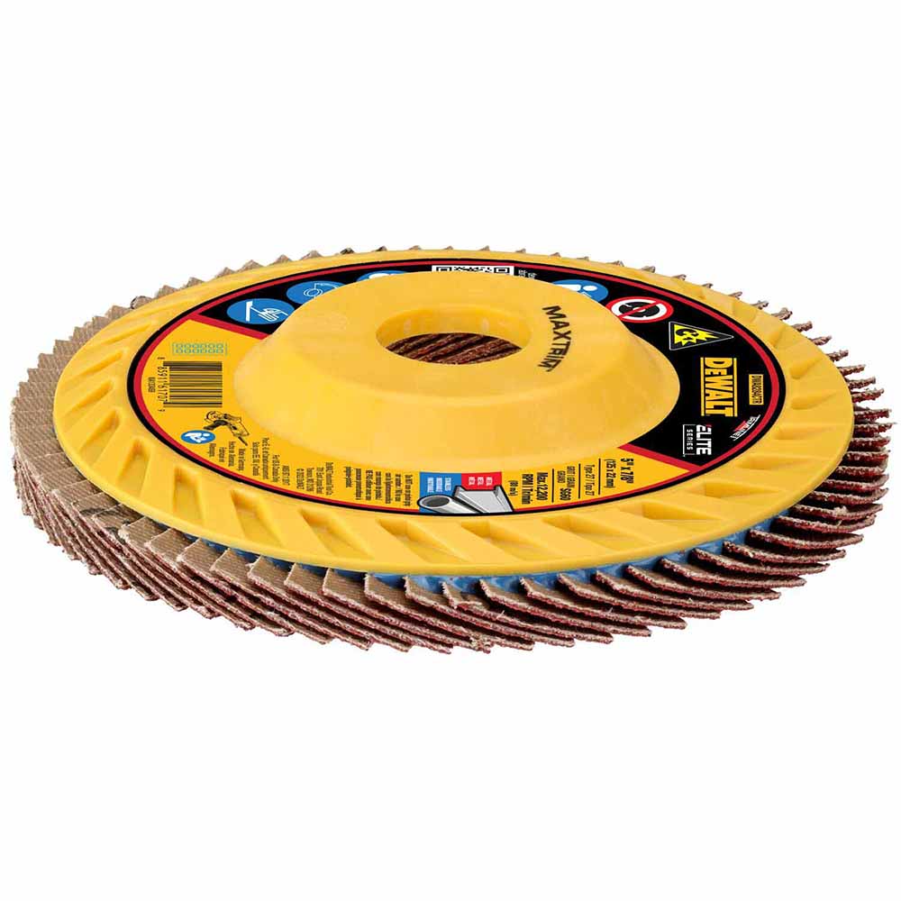 DeWalt DWA8284CTR ELITE SERIES 5 X 7/8 60G T27 Trimmable Flap Disc - 4