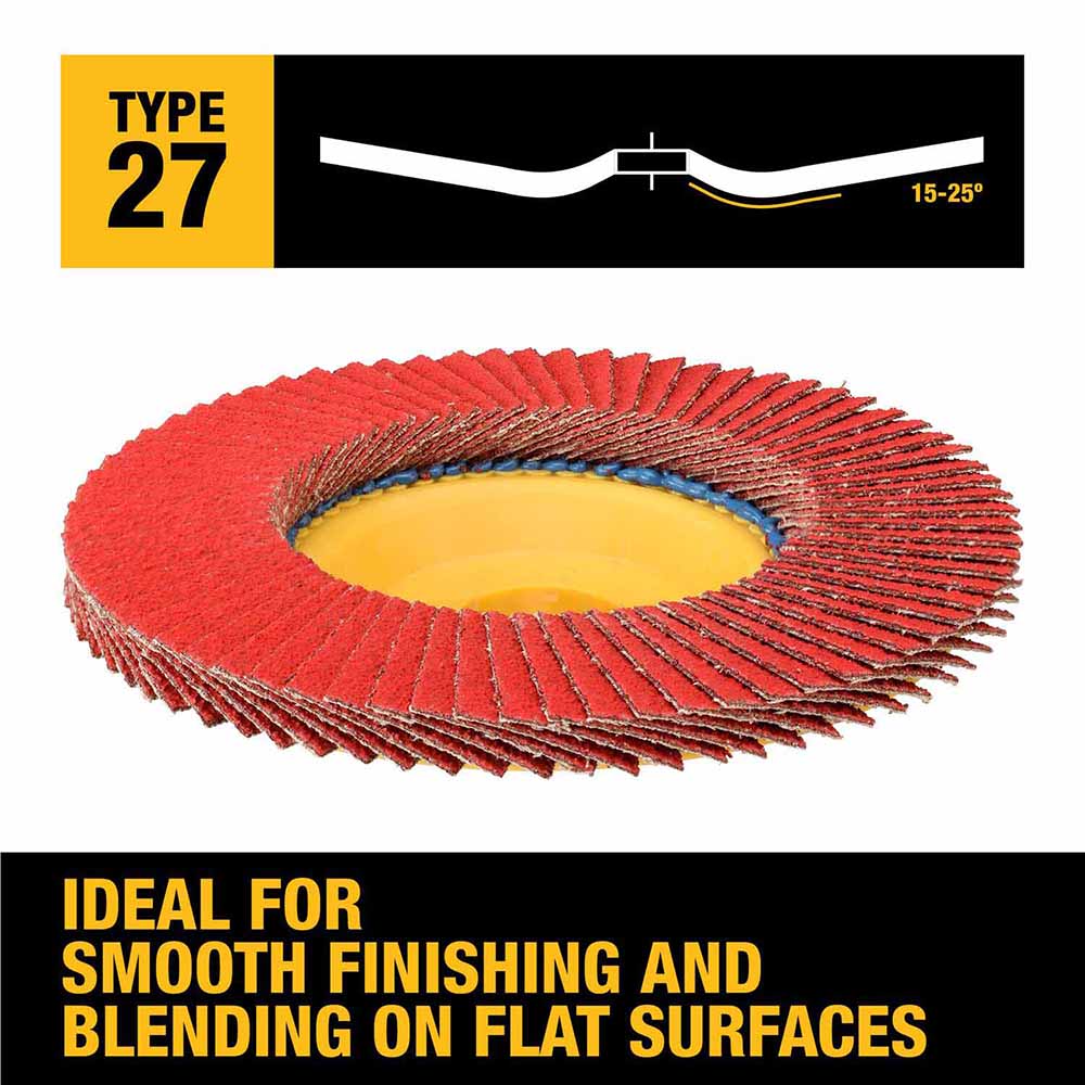 DeWalt DWA8284CTR ELITE SERIES 5 X 7/8 60G T27 Trimmable Flap Disc - 6